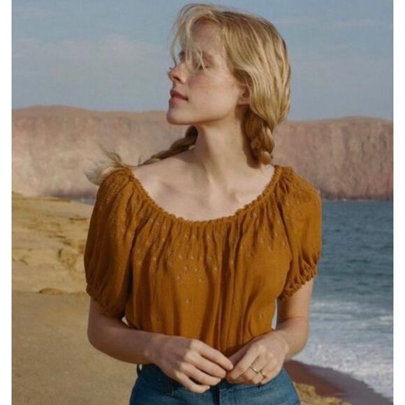 Doen Tops - DOEN Anise Top in Golden Hour Embroidered Floral S